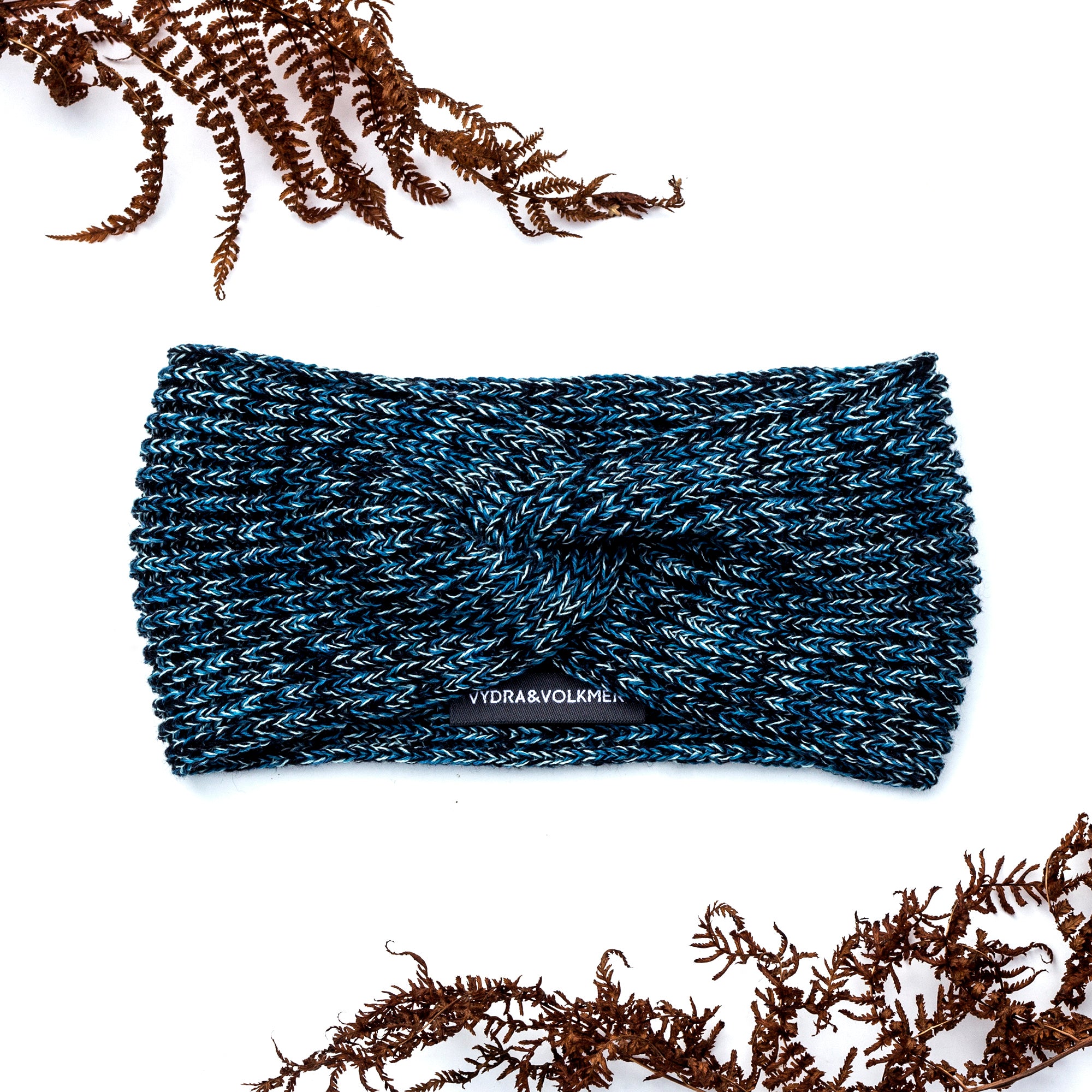 Merino čelenka Melange / blue storm