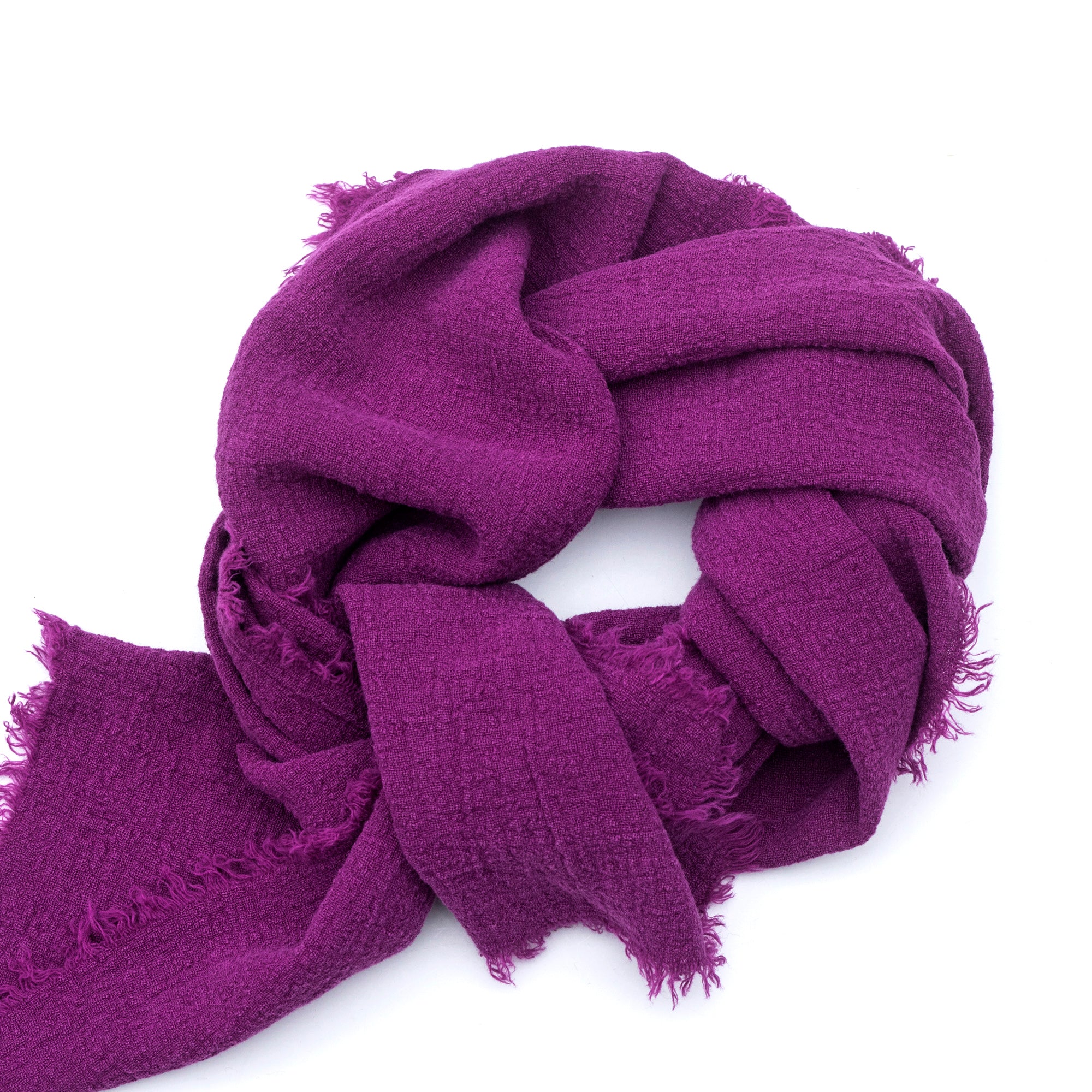 Unisex šál ze lněného krepu v odstínu Amaranth Purple