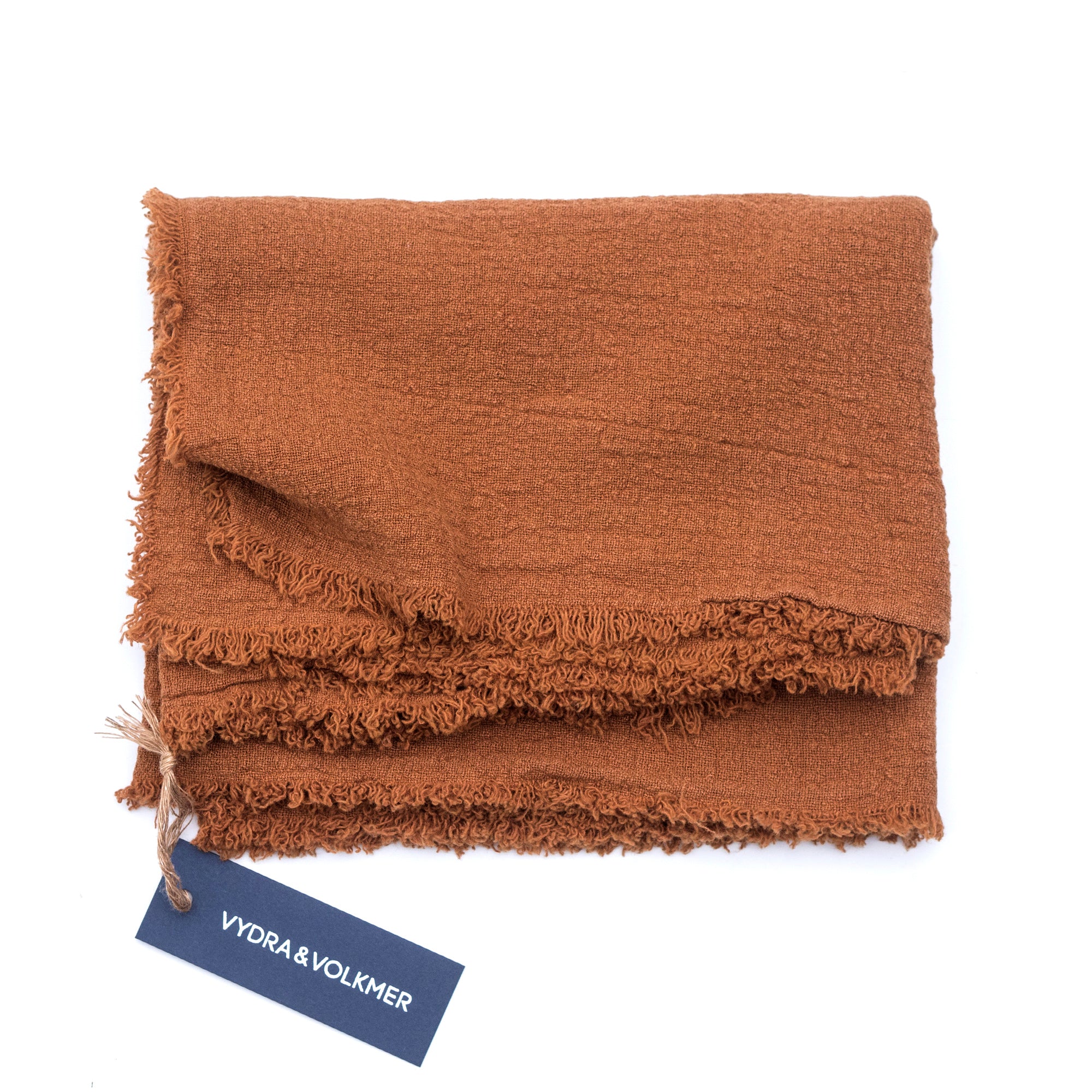 Unisex šál ze lněného krepu v odstínu Glazed Ginger