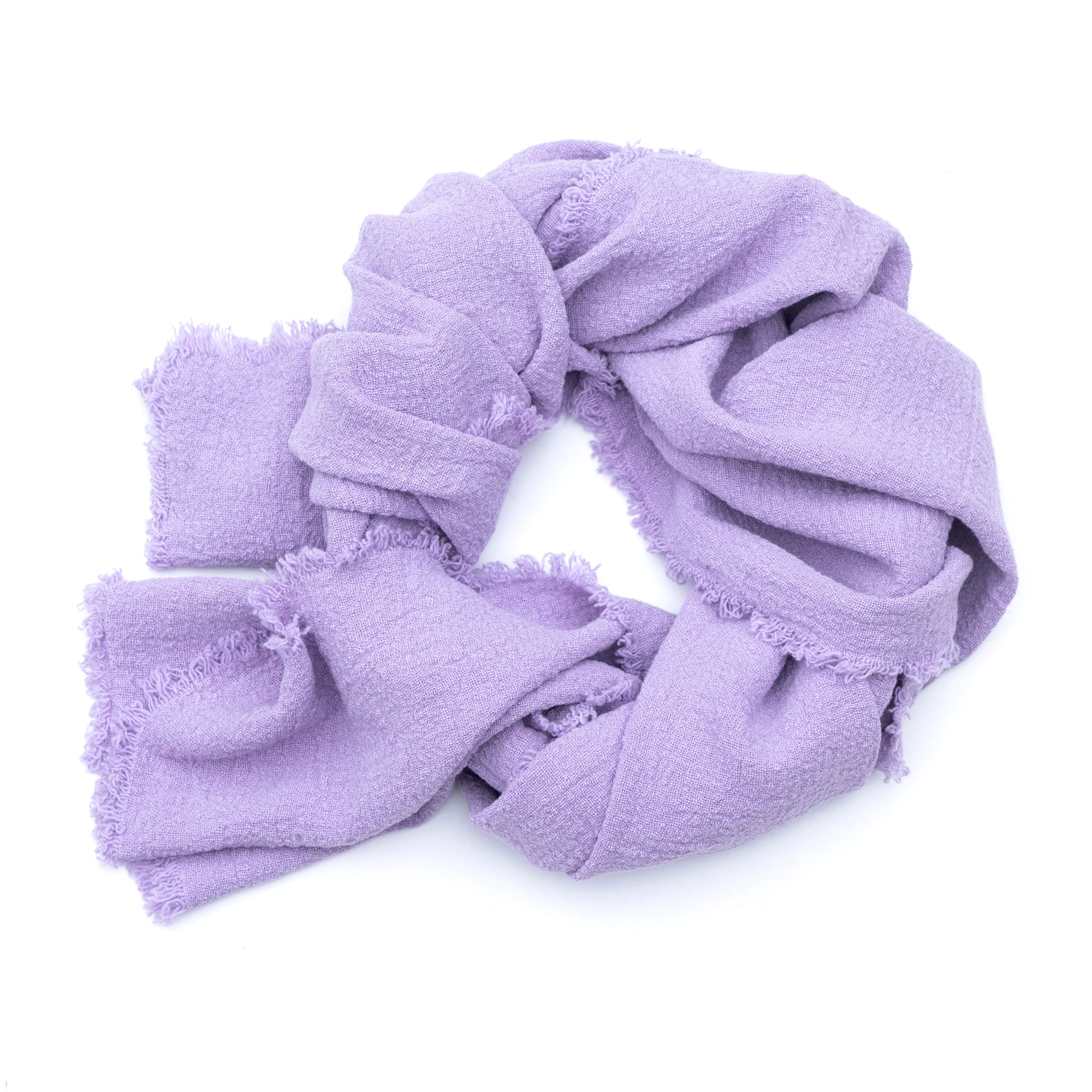 Unisex šál ze lněného krepu v odstínu Lavender Frost