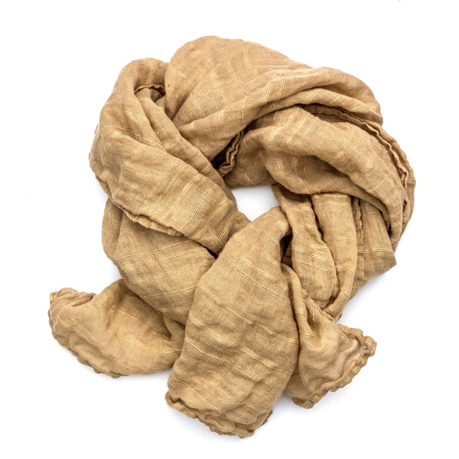 Luxuriously soft linen scarf in the shade New Wheat