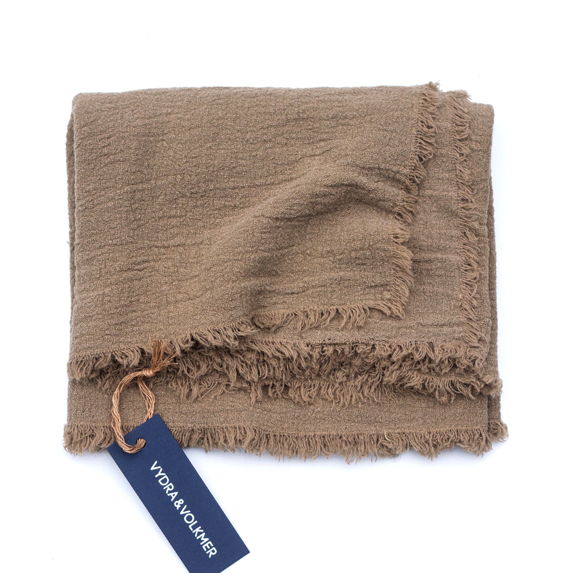 Unisex šál ze lněného krepu v odstínu Olive Gray