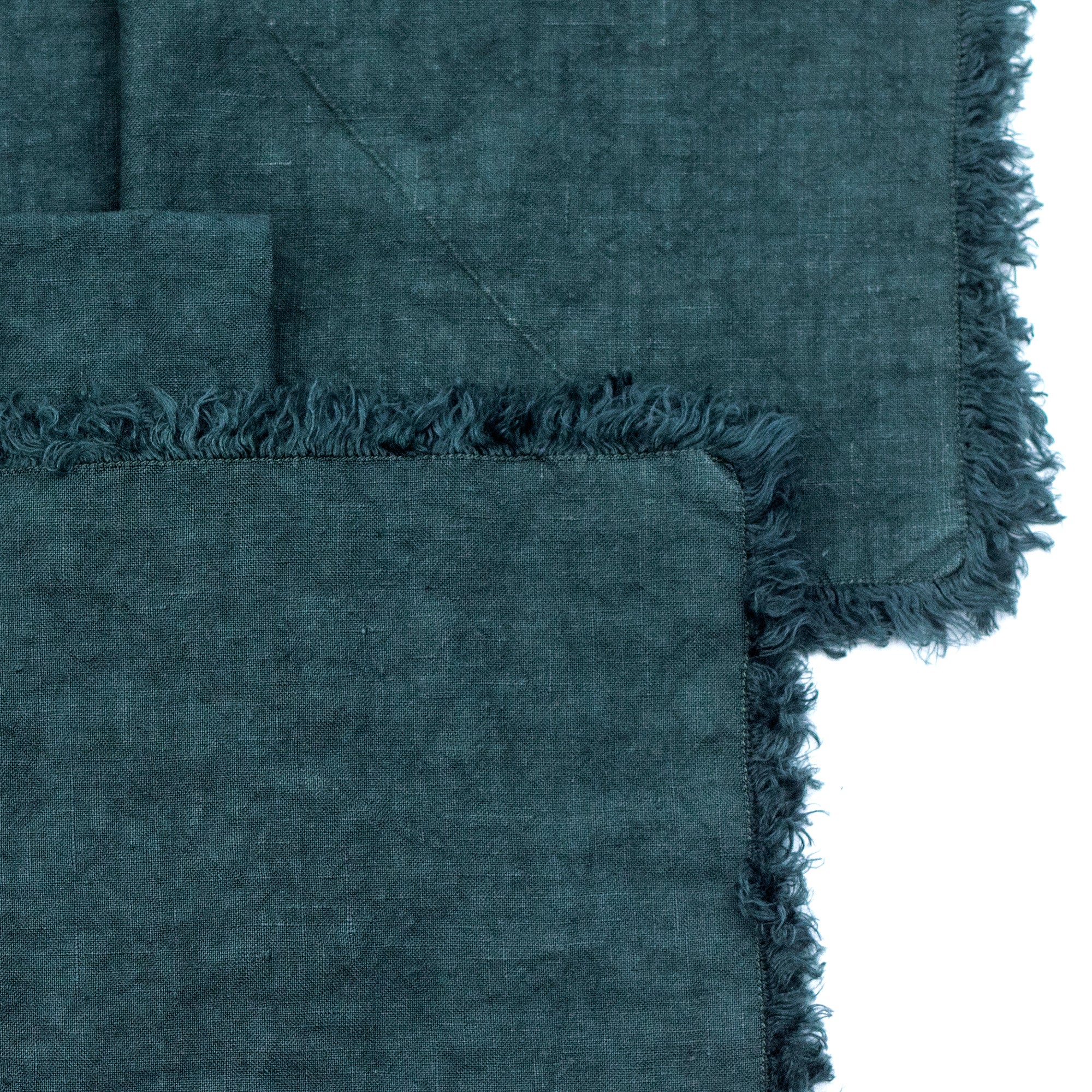 Sada čtyř jídelních ubrousků s třepením v odstínu Silver Pine