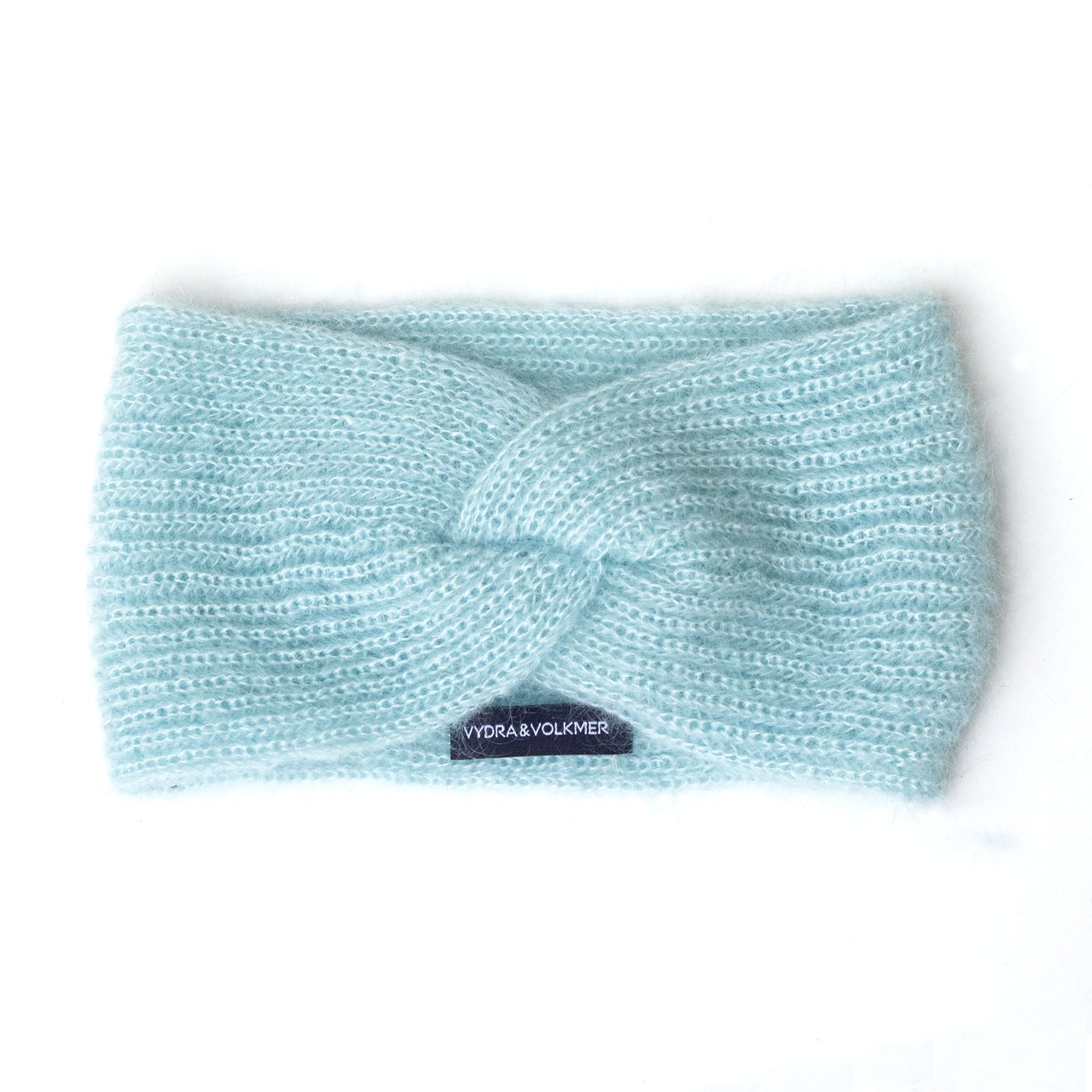 Čelenka z mohéru a hedvábí / akvamarínová