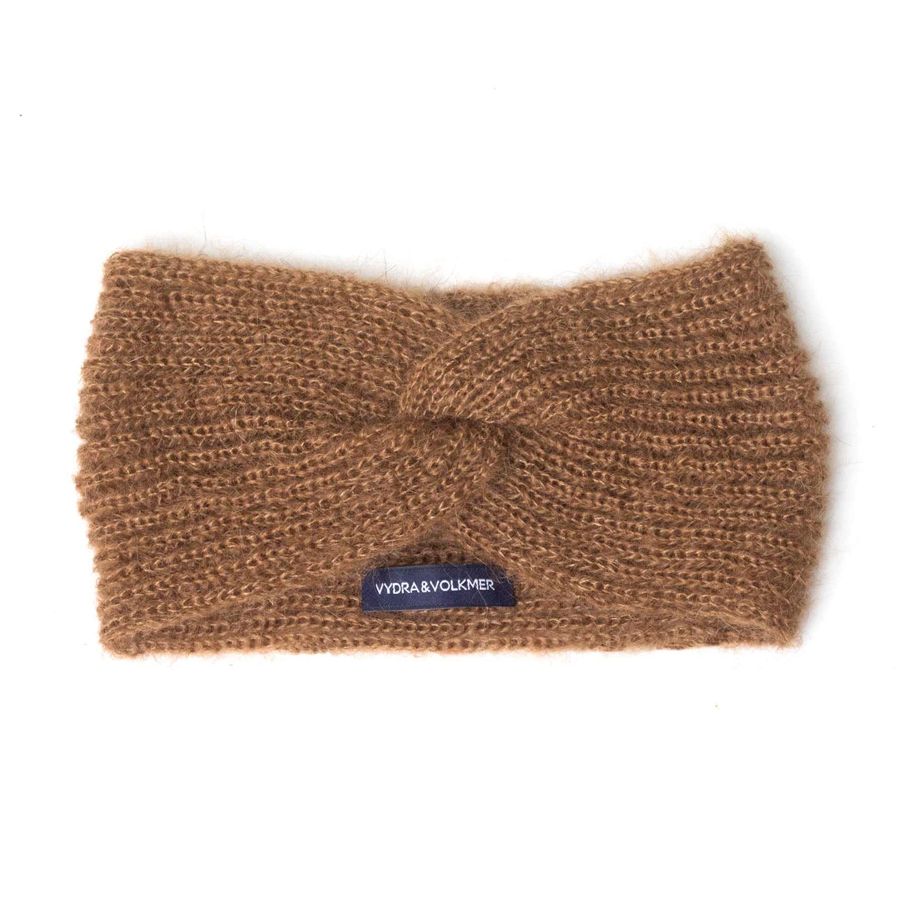 Čelenka z mohéru a hedvábí / nugátově hnědá