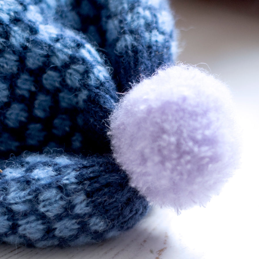 Alpaca & Silk čepice extra pružná mřížkovaná modro-blankytná