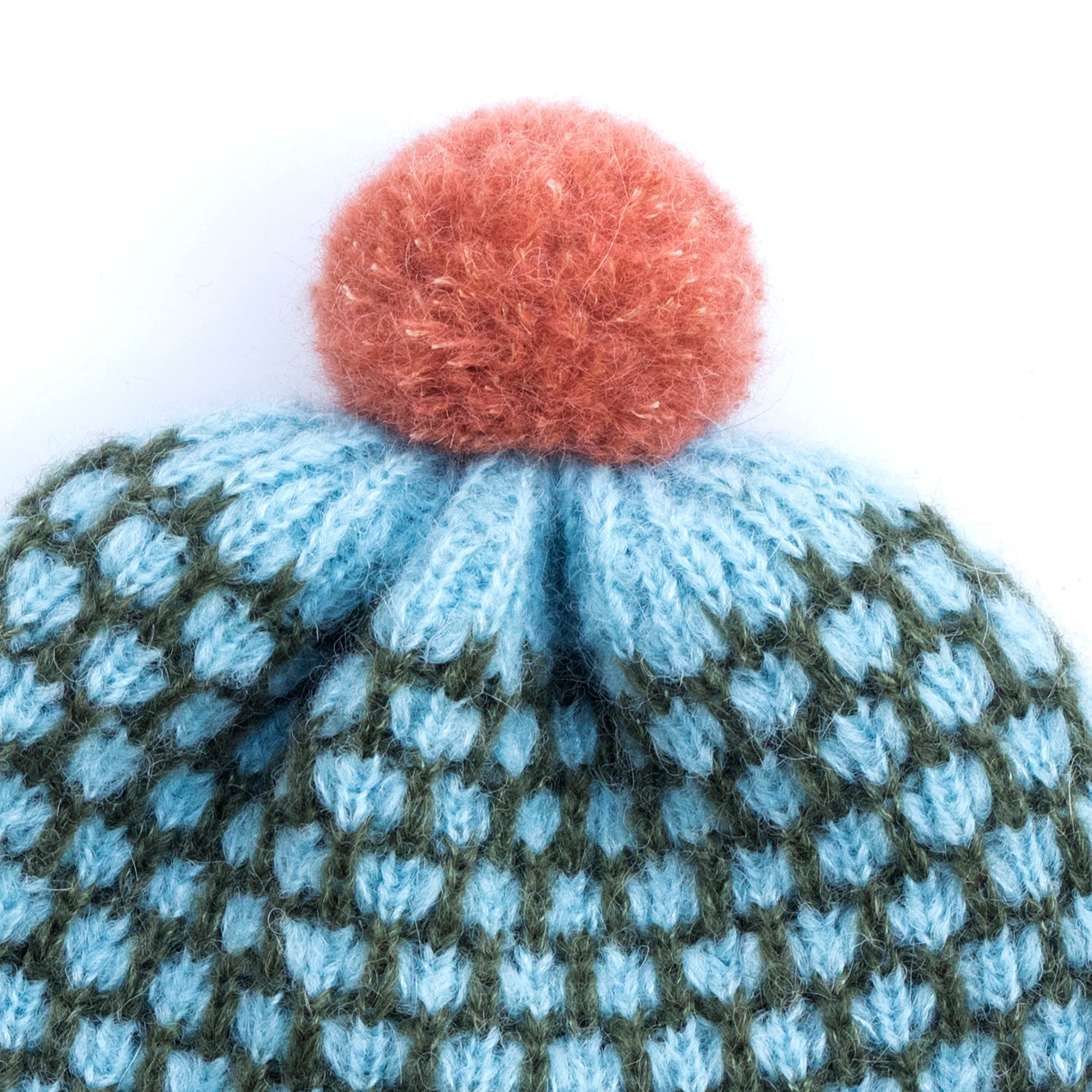 Alpaca & Silk čepice extra pružná mřížkovaná zeleno-azurová