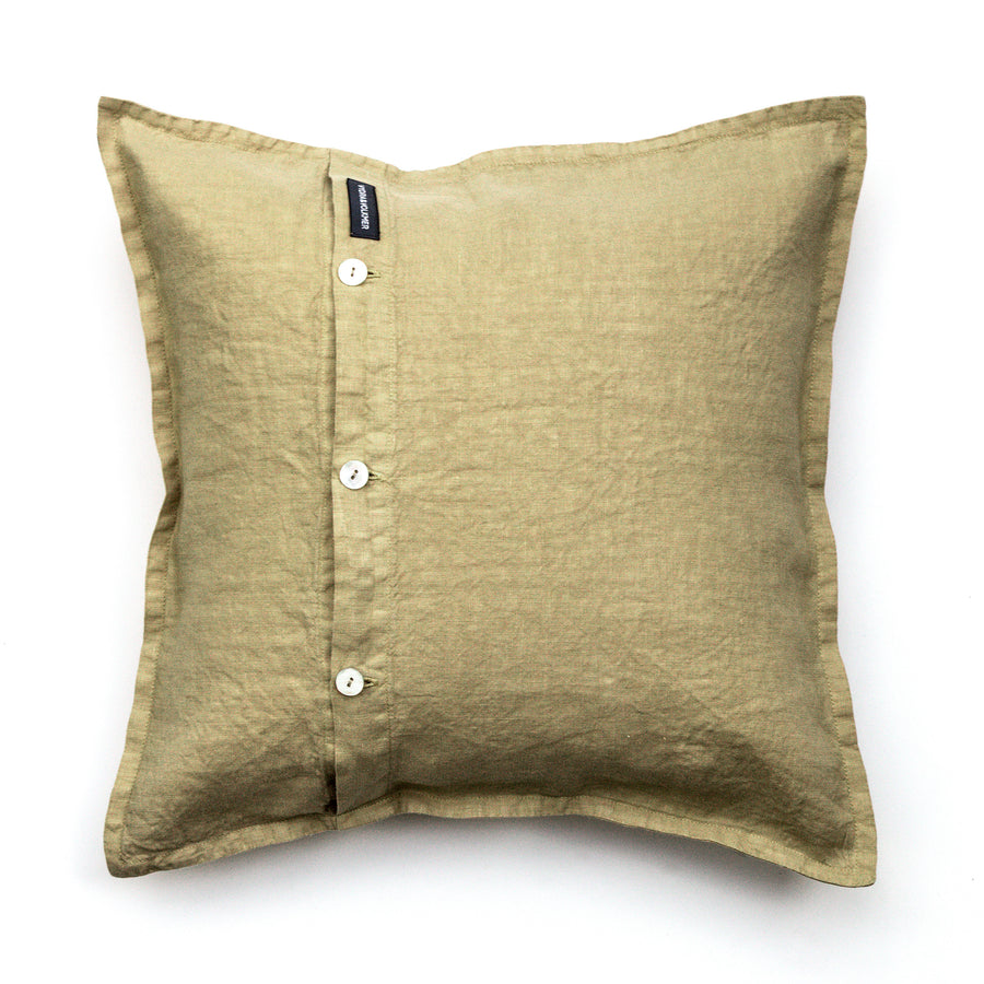 Lněný dekorační polštář v odstínu Olive Gray / více rozměrů - PREORDER