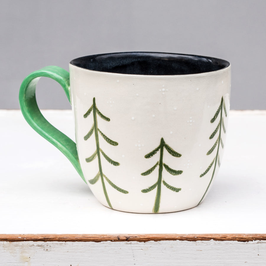 Large porcelain mug / collection with peas / No.1