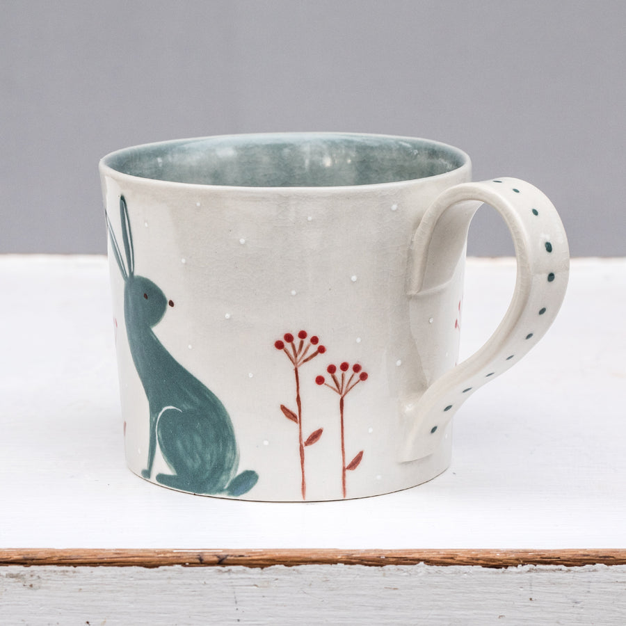 Large porcelain mug / collection with peas / No.1