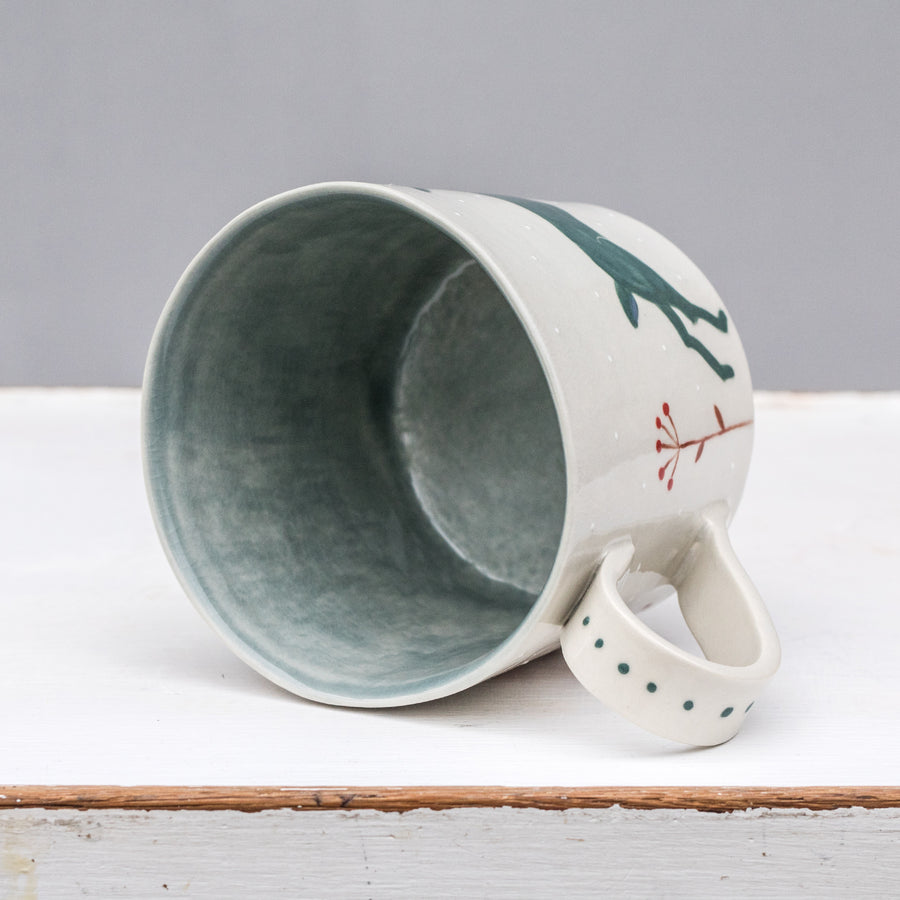 Large porcelain mug / collection with peas / No.1