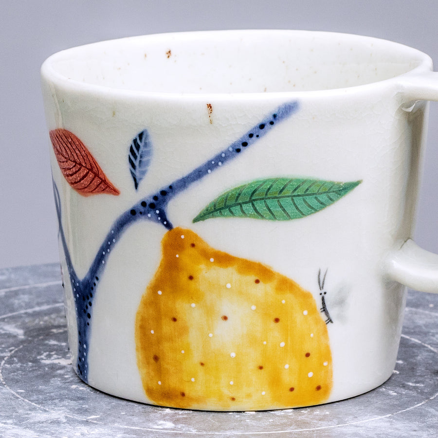 Large porcelain mug / collection with peas / No.1