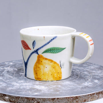 Large porcelain mug / collection with peas / No.1