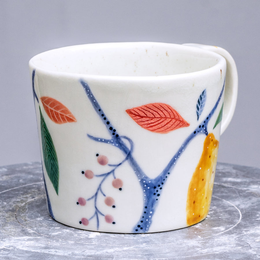 Large porcelain mug / collection with peas / No.1