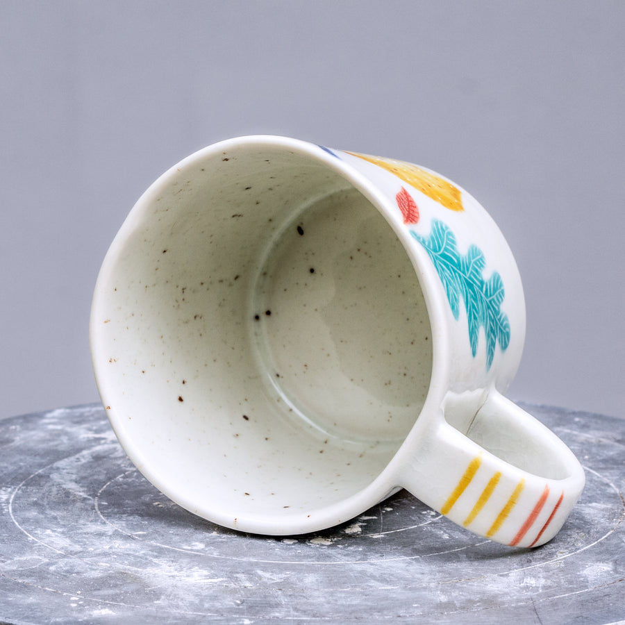 Large porcelain mug / collection with peas / No.1