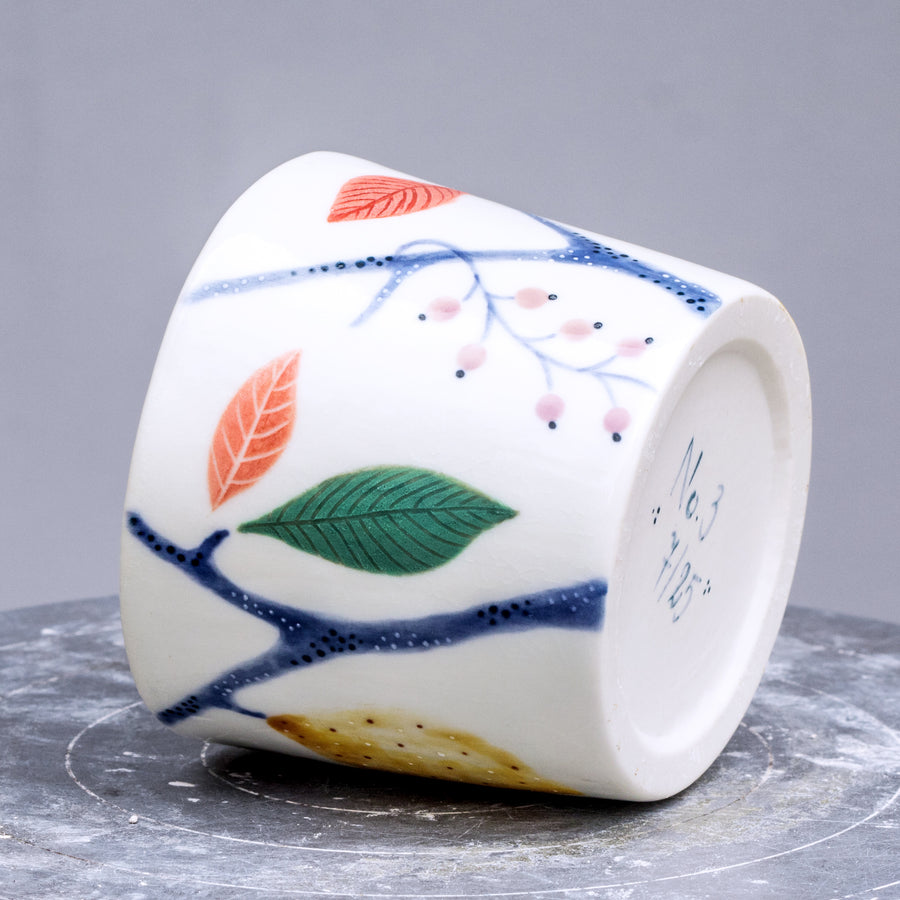 Large porcelain mug / collection with peas / No.1