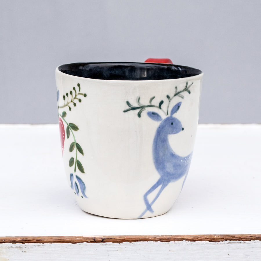 Large porcelain mug / collection with peas / No.1