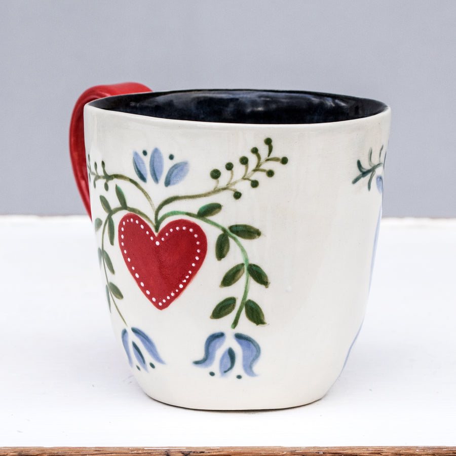 Large porcelain mug / collection with peas / No.1