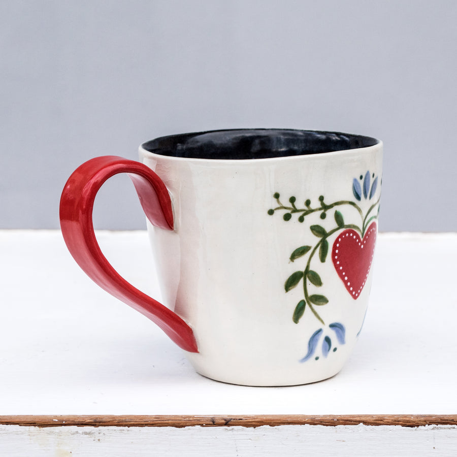 Large porcelain mug / collection with peas / No.1