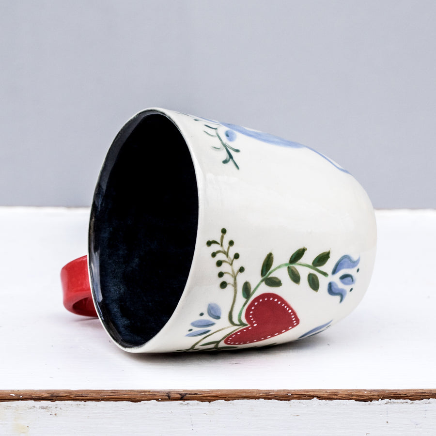 Large porcelain mug / collection with peas / No.1