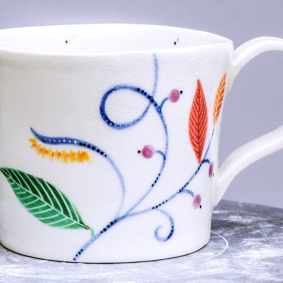 Large porcelain mug with butterflies No.55