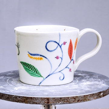 Large porcelain mug with butterflies No.55