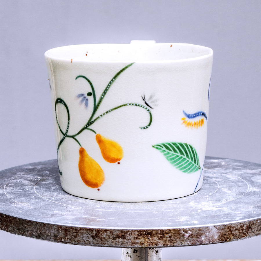 Large porcelain mug with butterflies No.55