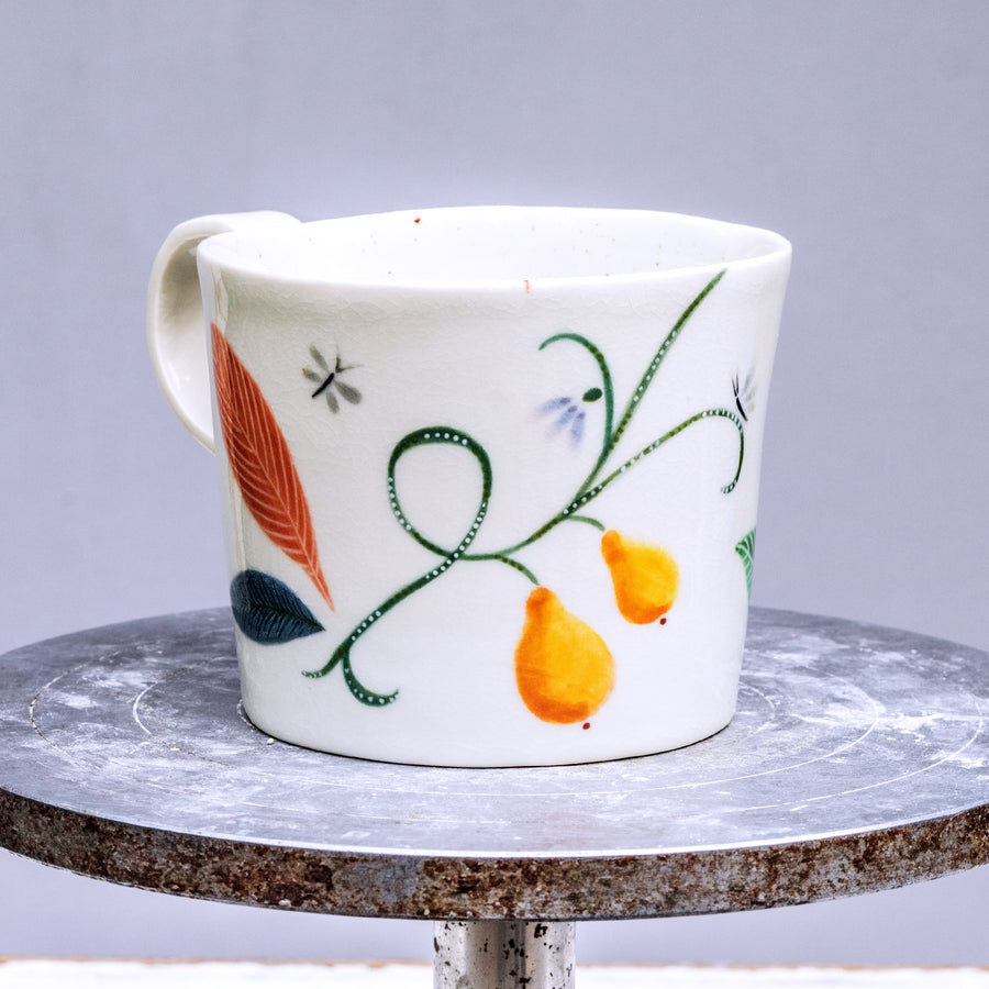 Large porcelain mug with butterflies No.55