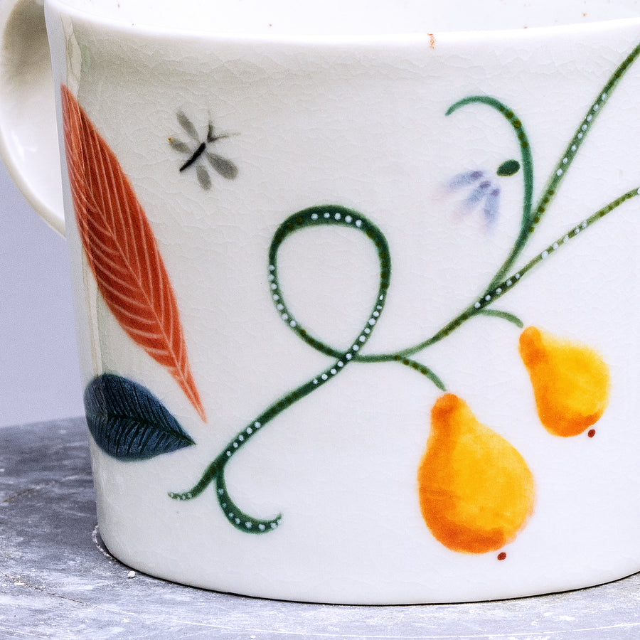 Large porcelain mug with butterflies No.55