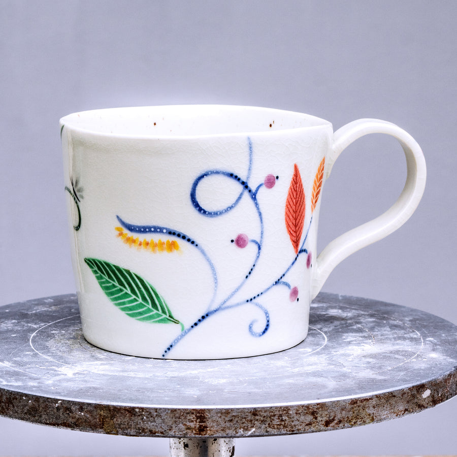 Large porcelain mug with butterflies No.55