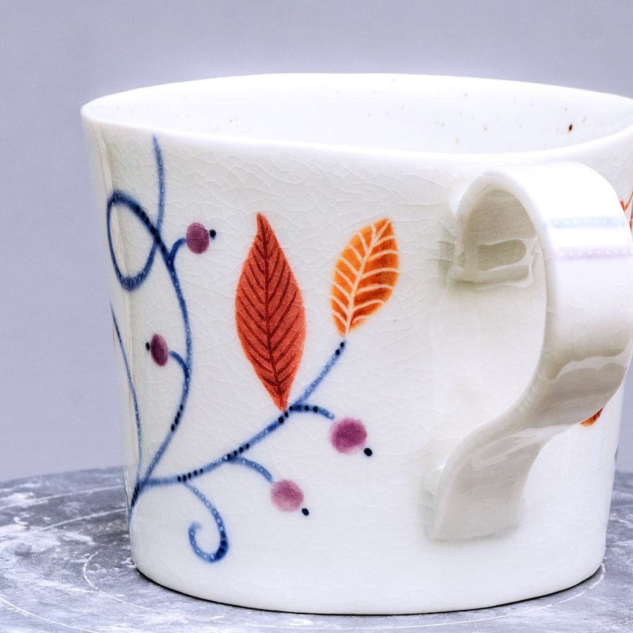 Large porcelain mug with butterflies No.55