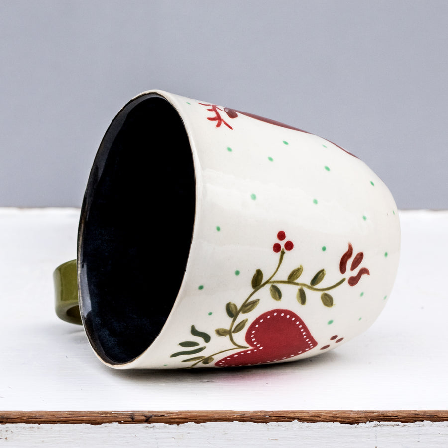 Large porcelain mug / collection with peas / No.1