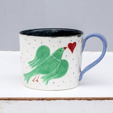 Large porcelain mug / collection with peas / No.1