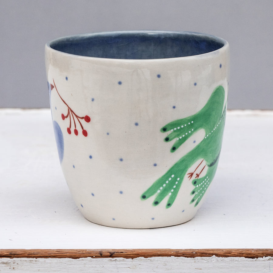 Large porcelain mug / collection with peas / No.1