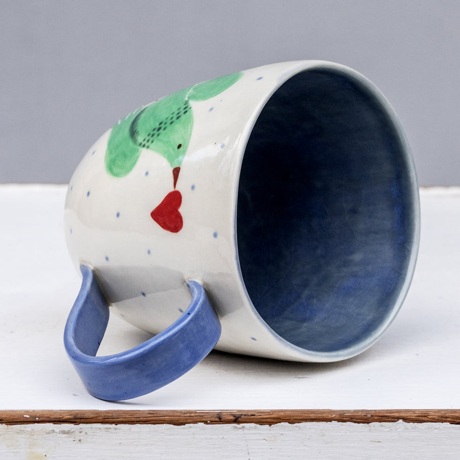 Large porcelain mug / collection with peas / No.1