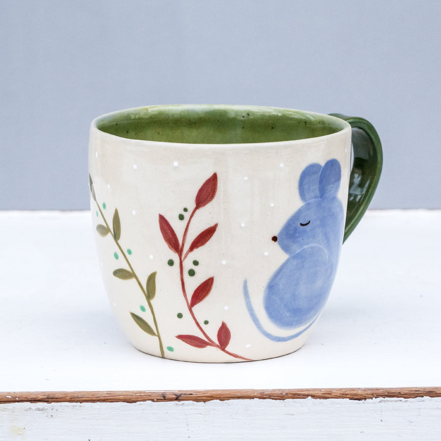 Large porcelain mug / collection with peas / No.1