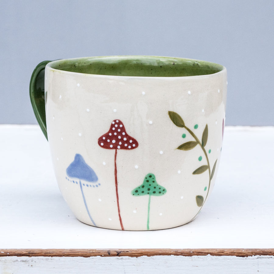 Large porcelain mug / collection with peas / No.1