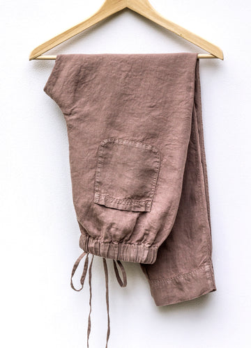 Linen trousers in the shade Ginger Snap