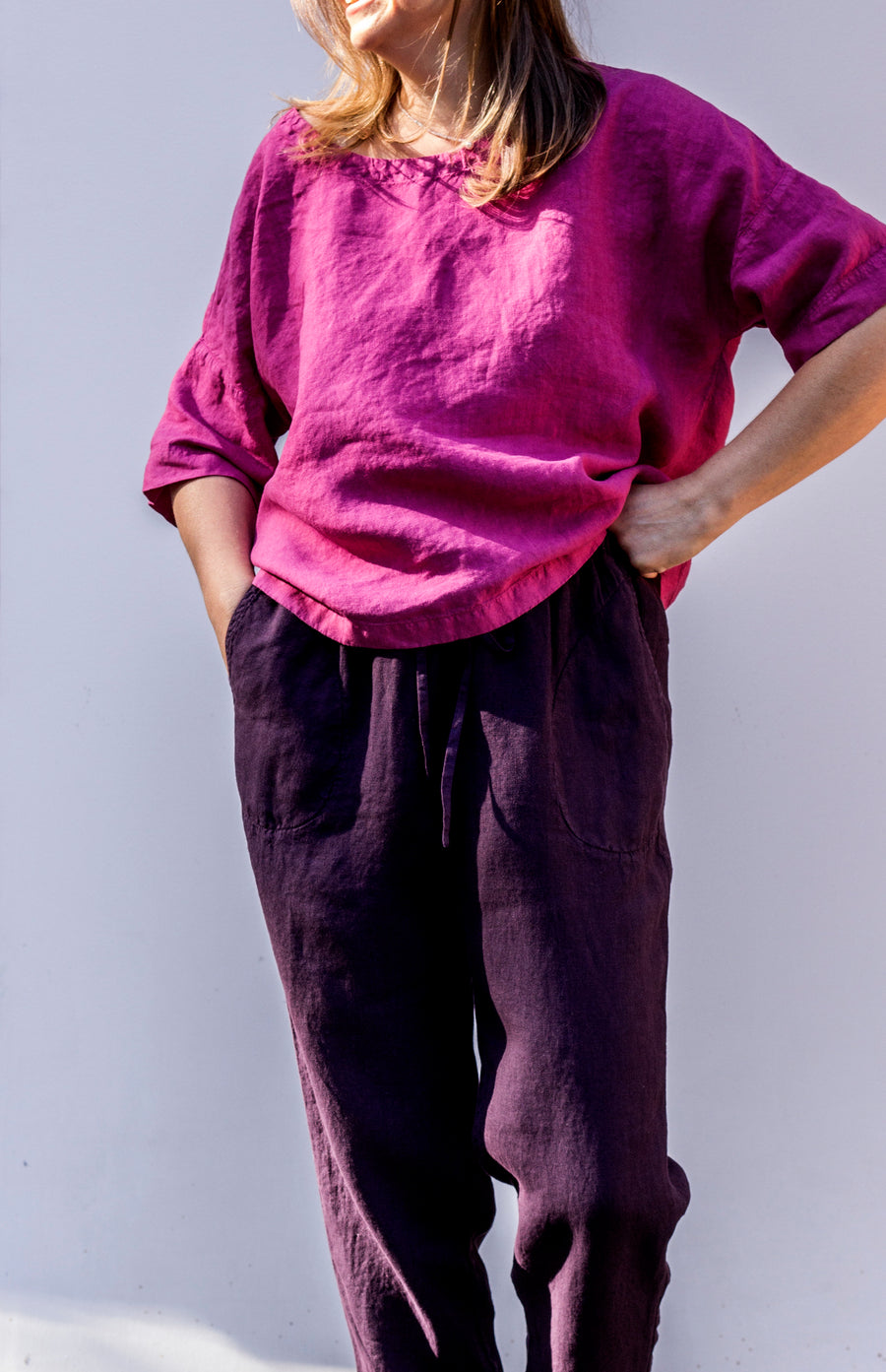 Extra jemné kalhoty v odstínu Shadow Purple