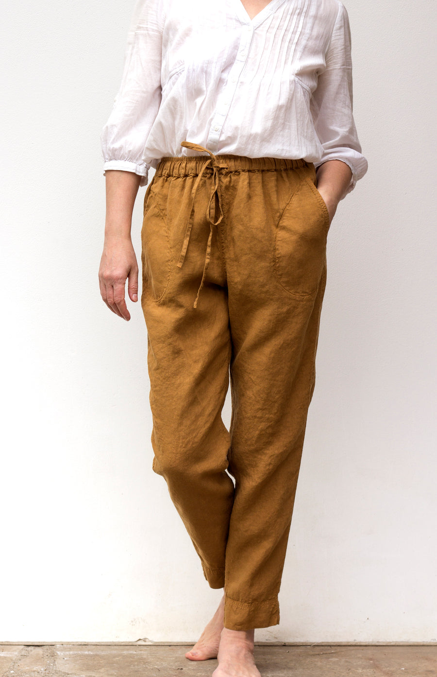 Extra jemné kalhoty v odstínu Wood Thrush