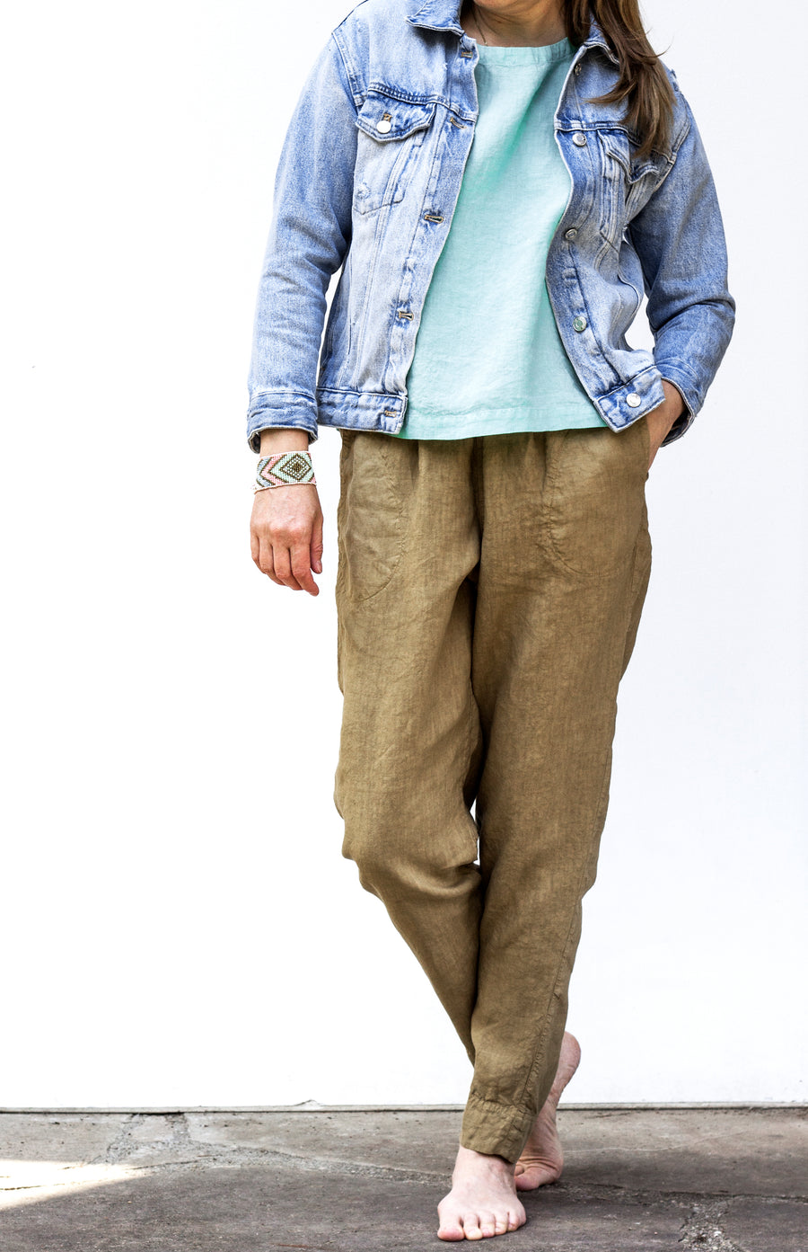 Extra fine trousers in Olive Gray shade