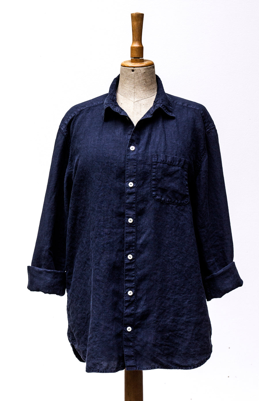 Linen unisex shirt in Night Sky shade