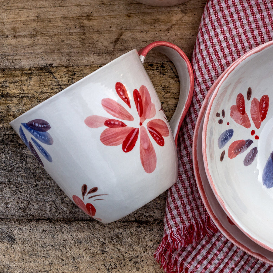 Large porcelain mug / strawberry collection / No.2