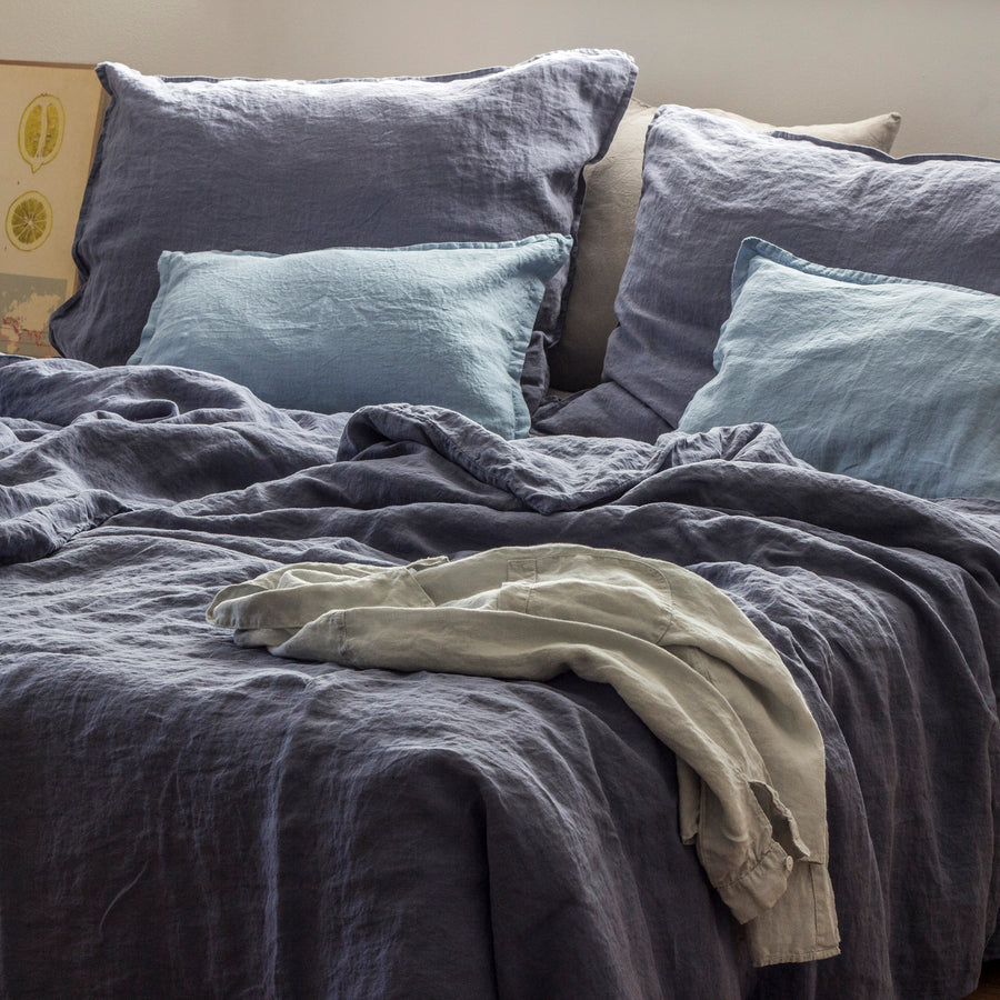 Two sets of extra fine linen bedding for a single bed in Wood Thrush shade - PREORDER