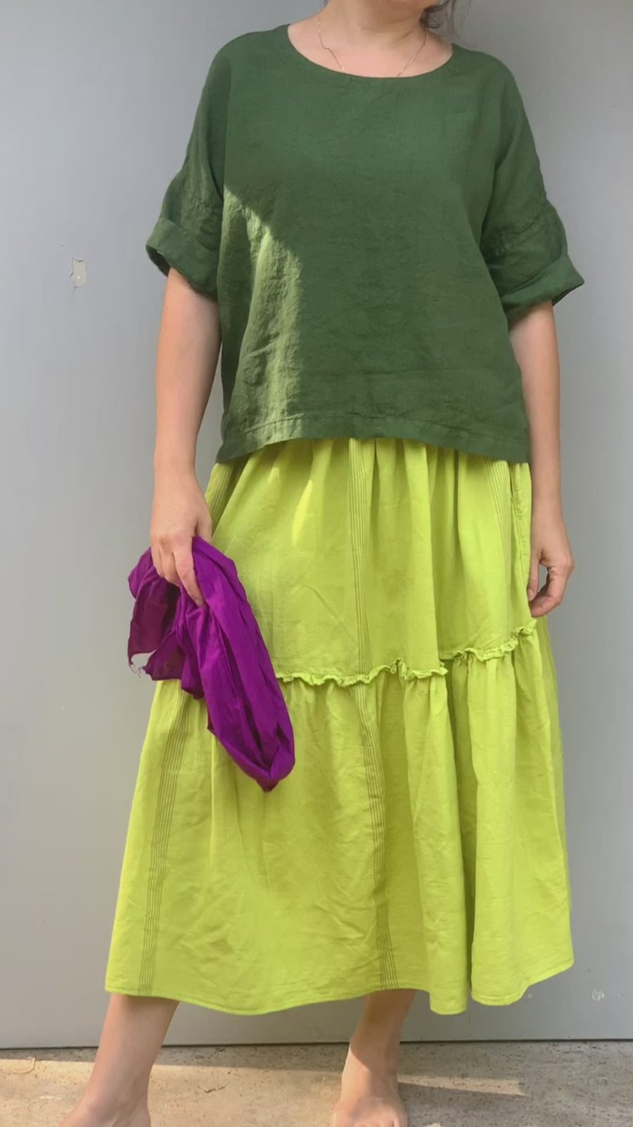 Princess / sukně z luxusní keprové bavlny v odstínu Apple Green