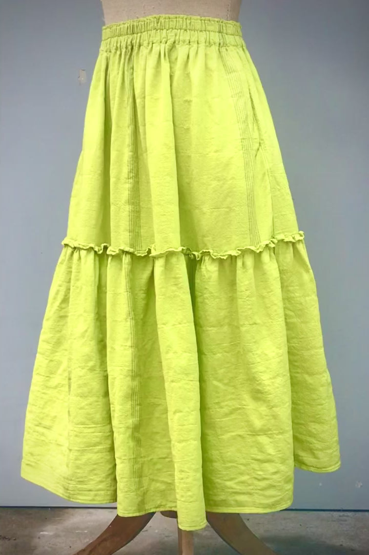 Princess / sukně z luxusní keprové bavlny v odstínu Apple Green