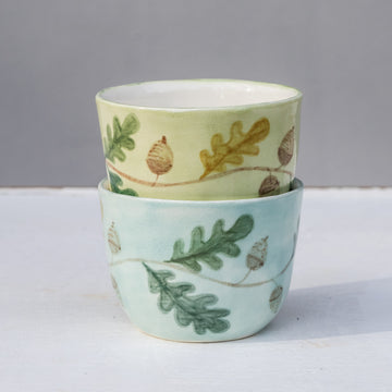 Large porcelain mug / collection with peas / No.1
