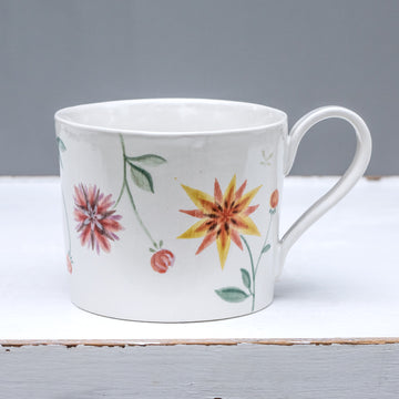 Large porcelain mug / collection with peas / No.1