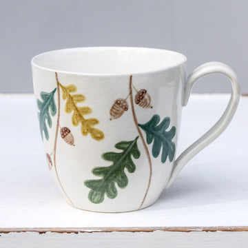 Large porcelain mug / collection with peas / No.1