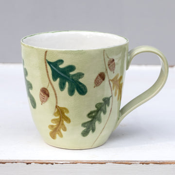 Large porcelain mug / collection with peas / No.1